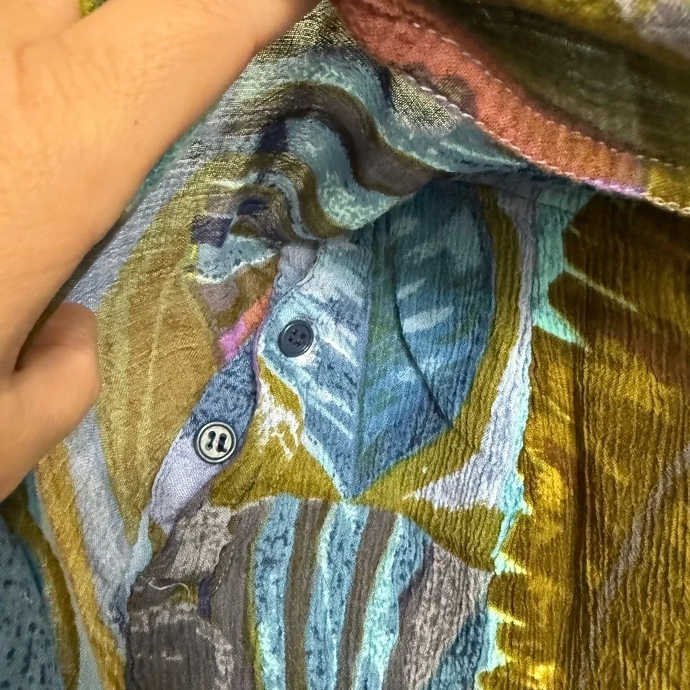 Revue Vintage Wrap maxi Tropical floral water color print skirt size small Surf